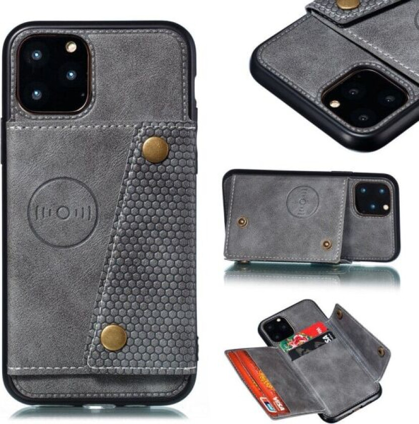 iPhone 13 Pro - Effektivt FLOVEME-deksel med kortholder Grå