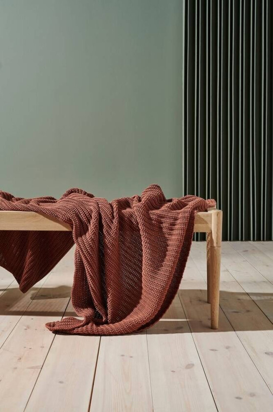 pledd - økologisk Rustbrun