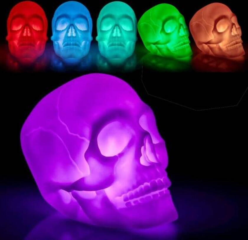 Hodeskalle Fargeskiftende LED-lampe / Nattlampe - Bordlampe multicolor