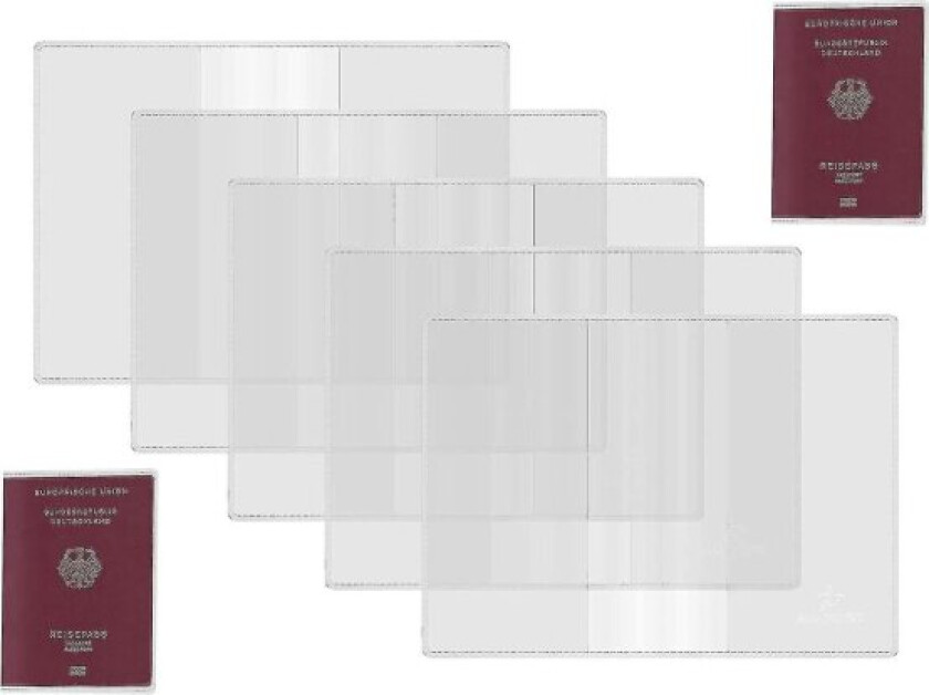 Bilde av 5-pakning Passdeksel, Gjennomsiktig Plast Passbeskytter, For Standard Størrelse Pass Rfid Id-kort Deksel