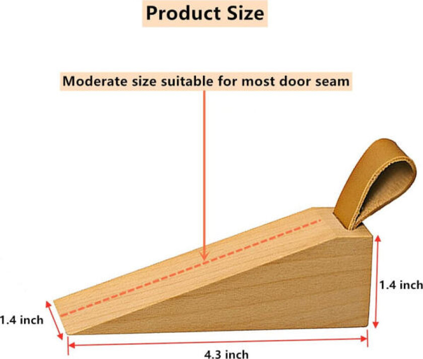 Dørstopper, Soild Bøk Tredørstopper Kile, Bøk Tømmer
