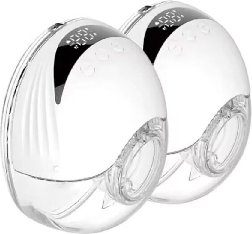 2 stk Håndfri Brystpumpe Bærbar Elektrisk Brystpumpe Lett Med LED-skjerm 4 Moduser 12(hvit,1-pakke)