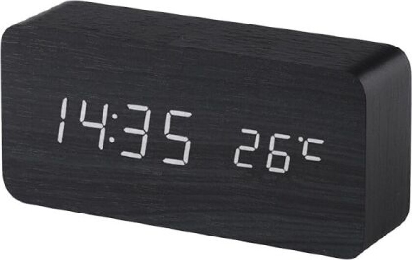 Vekkerklokke for soverom, hjemmetermometer med LED