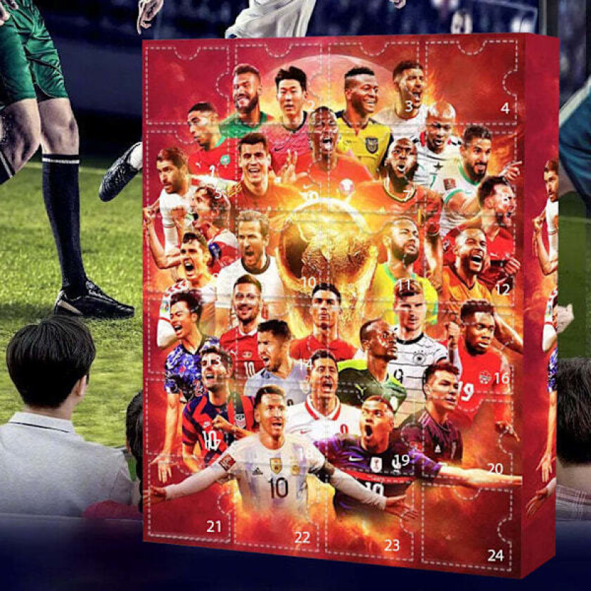 VM-Adventskalender 2024 Verdensmesterskap Julkalender med Blind Box Messi, Cairo, Mbappe, etc
