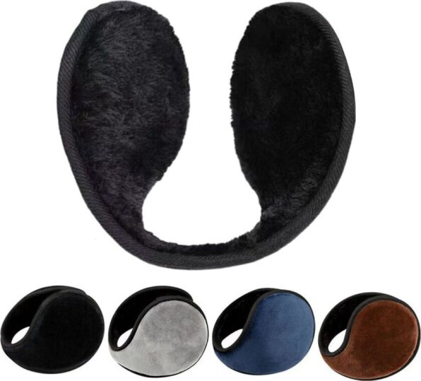 Bilde av Ørevarmere Vinter Ørevarmere Fleece Ørevarmer Menn Kvinner Ny Black