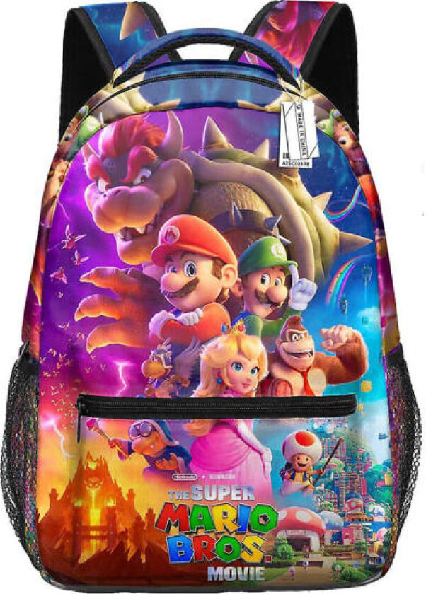 arn Super Mario Print ryggsekk Skoleveske med stor kapasitet -1 B