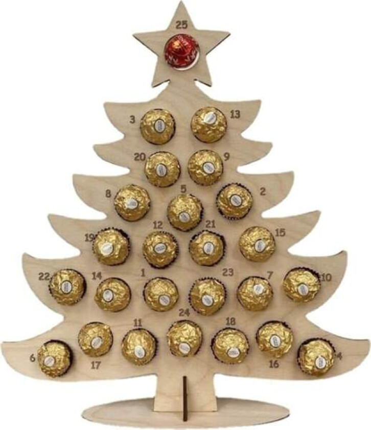 Julekalender, gaveeske, treholder for sjokolade, godteri, julekalender i form av juletre/elg, sesongbasert dekorasjon