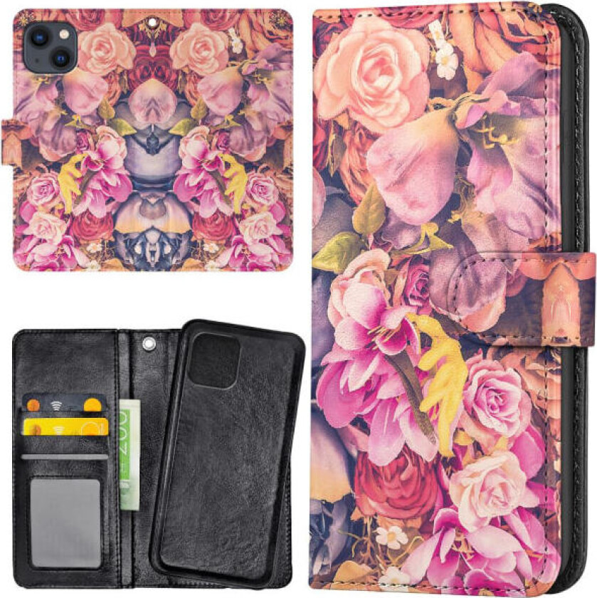 iPhone 13 - Lommebok Deksel Roser Multicolor