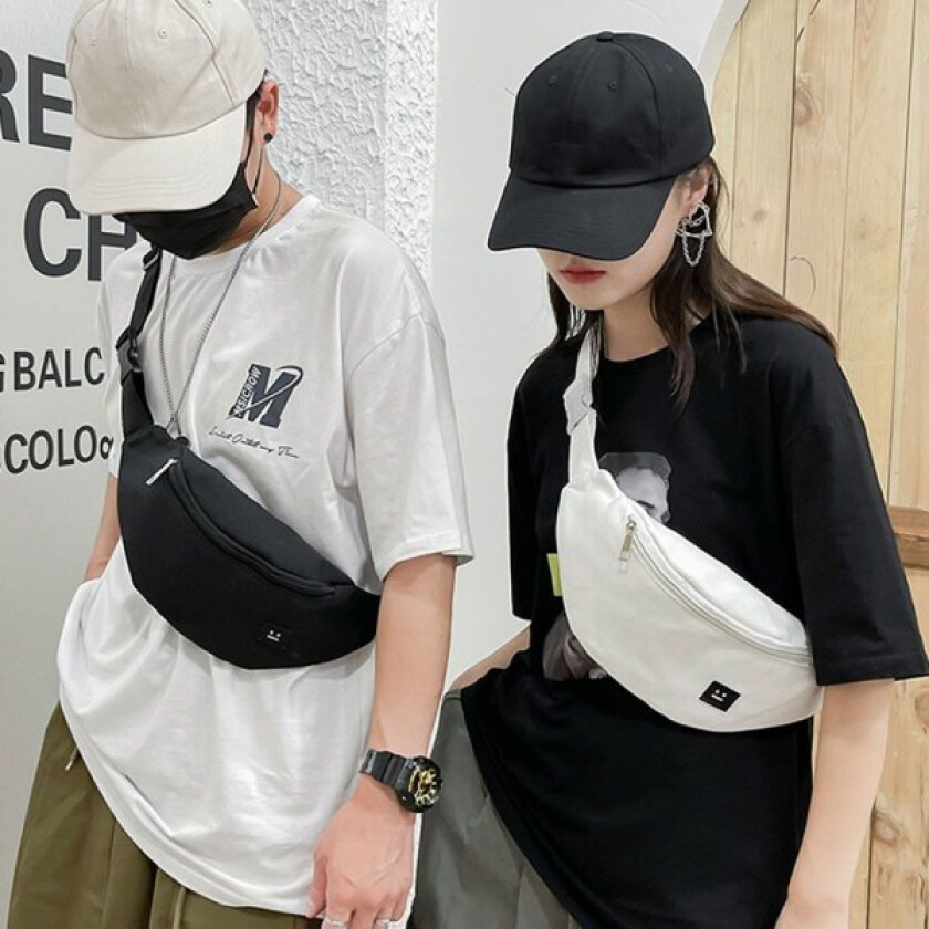 Dame Fanny Pack midjevesker Canvas Bum Bag SVART black