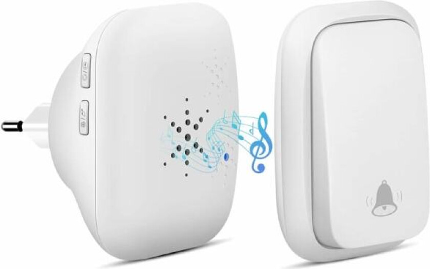 Batterifri trådløs dørklokke, plug-in trådløs vanntett