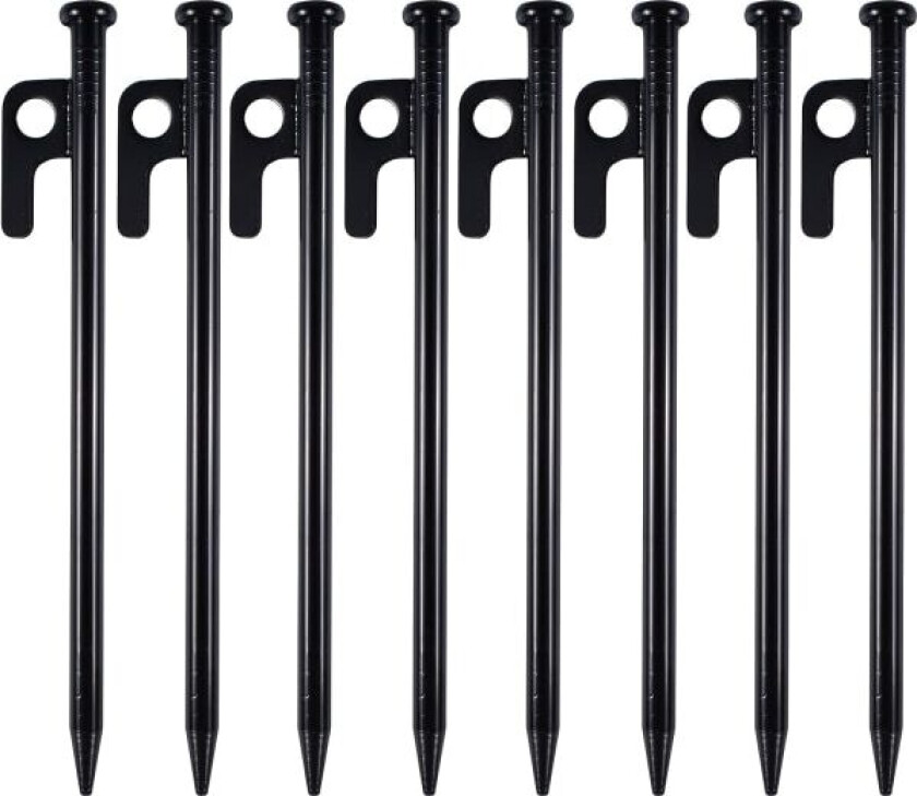 8 stk. kraftige teltplugger, teltplugger, metallplugger, 20 cm høye styrke smidd jern camping teltplugger med krok og hull for camping, camping Ca