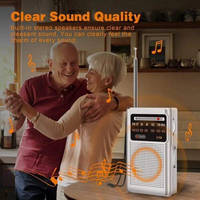 Bærbar radio, liten radio FM/AM, transistorradio