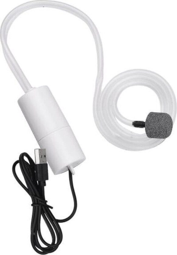 Akvarium USB luft pumpe liten oksygen pumpe med 2 luft stein rør henge spenne for fiske tank utendørs fiske (FMY)