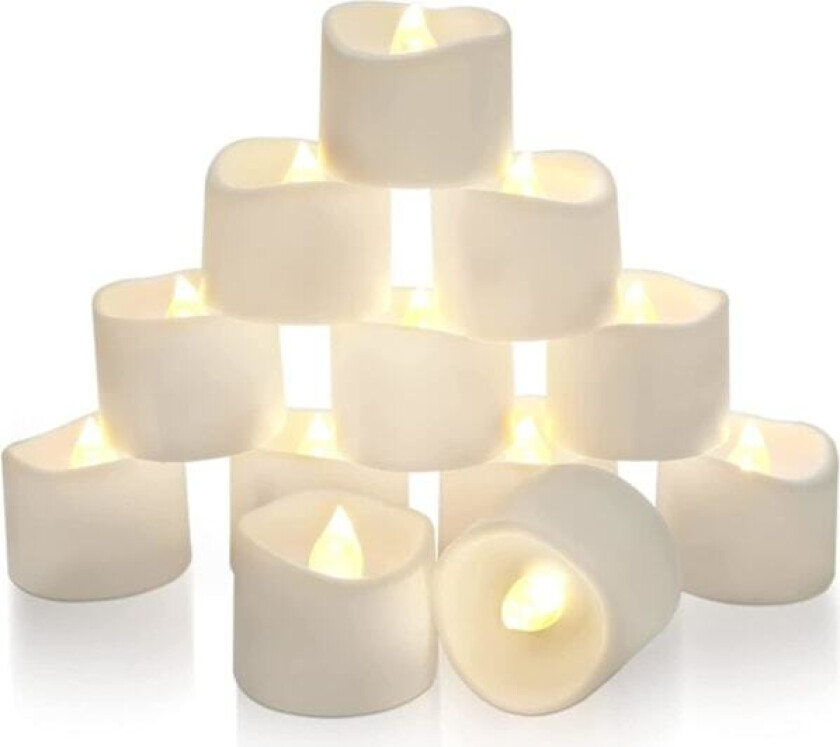 24 stk. LED-teljus med timer, batteridrevne telys for bord