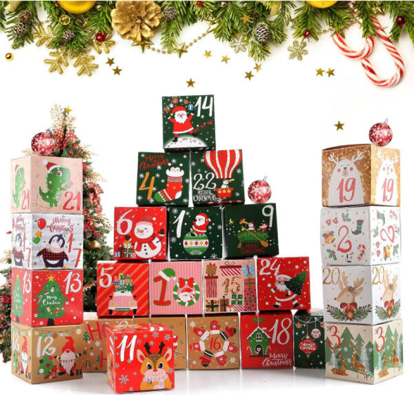 Adventskalenderbokser, 24 Adventskalender, Julekalenderboks, Adventsboks, DIY Adventskalender 1