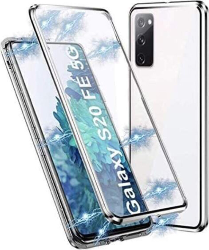 Samsung Galaxy S20 FE - Stilsikkert Dobbelt MagnetDeksel Silver