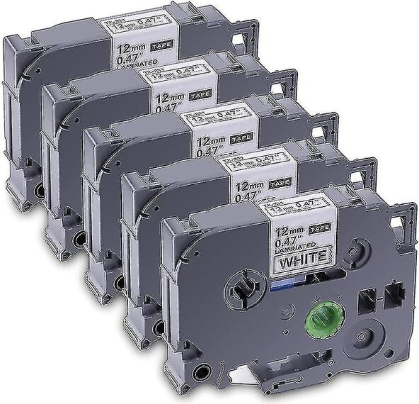 5-pakning etikettmaskintape for Brother Tze-231 -231 laminert P-press etikettmaskintape, for modell Pt D beste gave (FMY)