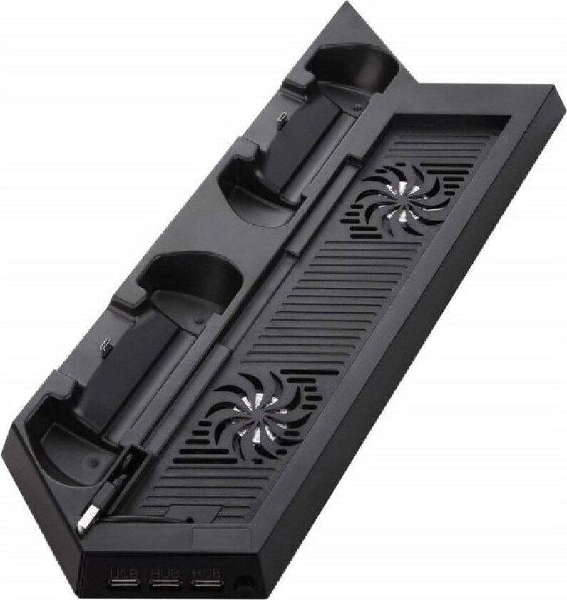 PS4 Vifte Kjøler, Vertikal Stativ for PS4, Vifte med 3 USB Hub Ladeporter