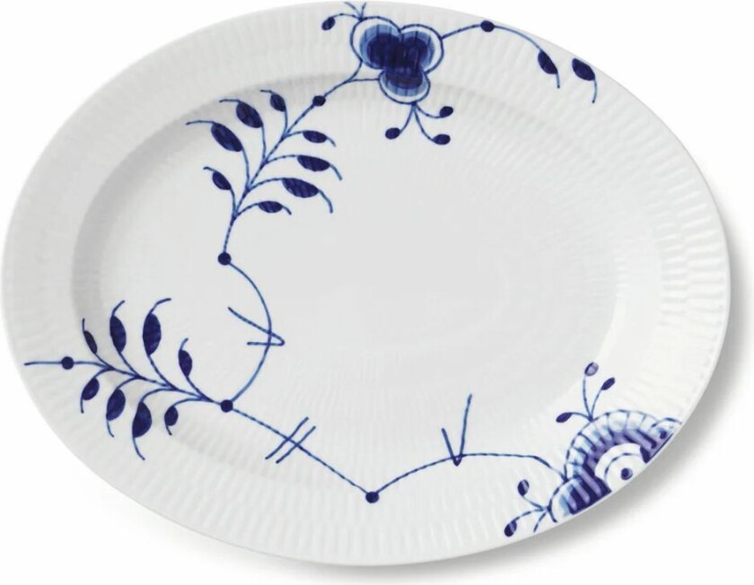 Blue Fluted Mega ovalt fat 30,5 cm