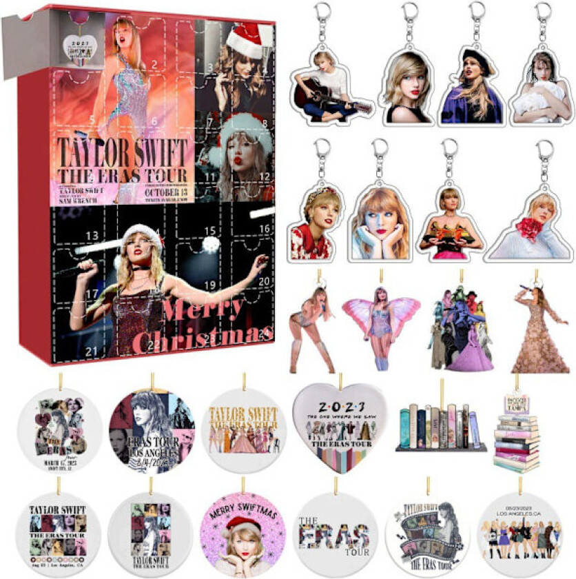 Taylor Swift blindboks julekalender med 24 gaver, pynt og nøkkelring GJ185-005 Blind Box