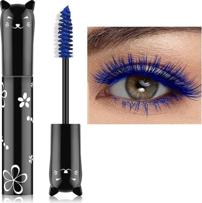 Fargerik mascara, vanntett langvarig tykk mascara (blå)