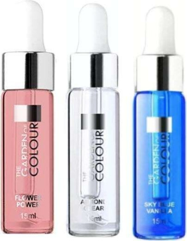 Bilde av 3-pakning - Cuticle Oil - Blomst, Mandel, Vanilje - 15ml Multicolor