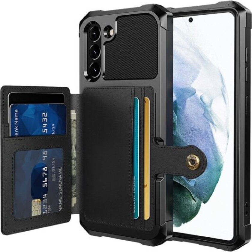 Smidig deksel med kortlomme - Samsung Galaxy S21 FE Svart