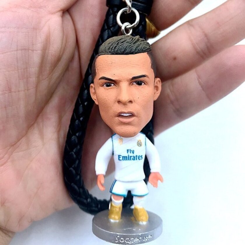 Fotballfansen Stjerneduke Ronaldo Neymar Messi Lewandowski Mbappe Royce Henge Nøkkelring Real Madrid Ronaldo Real Madrid Ronaldo