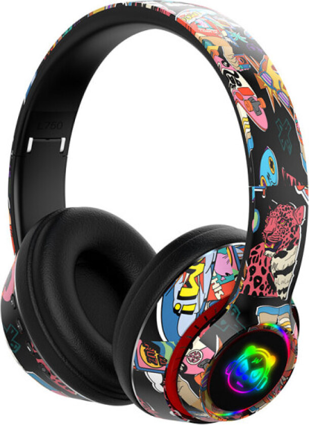 Trådløst Gaming Headset, RGB HiFi Stereo Bluetooth Hodetelefoner med Innebygd Mikrofon, Lett Bærbare Over Ear Hodetelefoner for Datamaskin