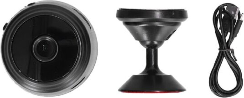 Webkamera HD 1080P Trådløs WiFi Fjernkontroll Hjem Ladbar Kamera for Mobiltelefon Nettbrett Sort