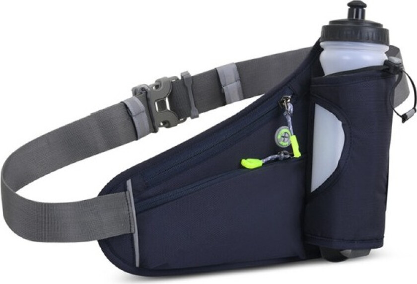 2 stk. Justerbar Fanny Pack med vannflaskeholder Reflekterende stropp Løpebelte Turmidjepakke Midjehydreringspakke Midjeveske, Svart