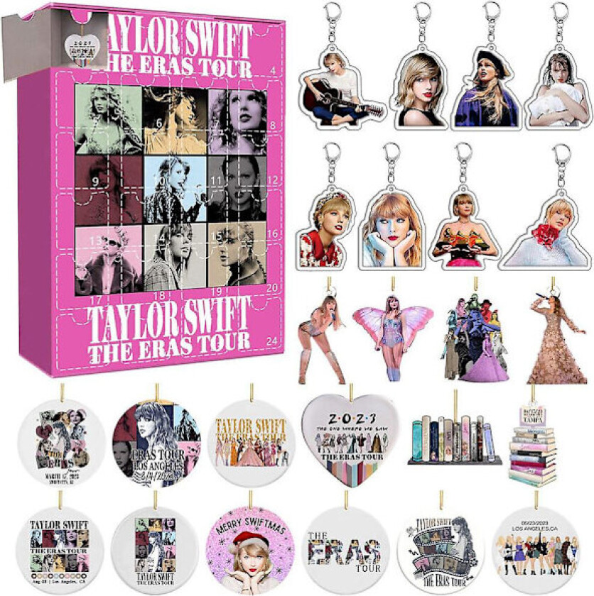2024 Jul Taylor Swift The Eras Tour Hengepynt Nøkkelringer Adventskalender 24 Dagers Nedtelling Fans Overraskelsesgaver