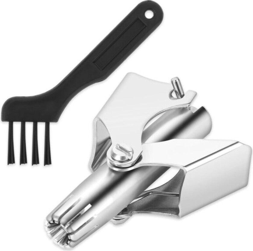 Nesehårstrimmer for menn og kvinner, manuell batterifri, vanntett, smertefri, rustfritt stål med børste, hypoallergen, egnet for menn og kvinner
