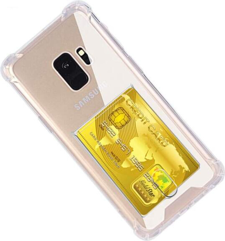 Samsung Galaxy S9 - Kraftig deksel med kortholder Transparent/Genomskinlig