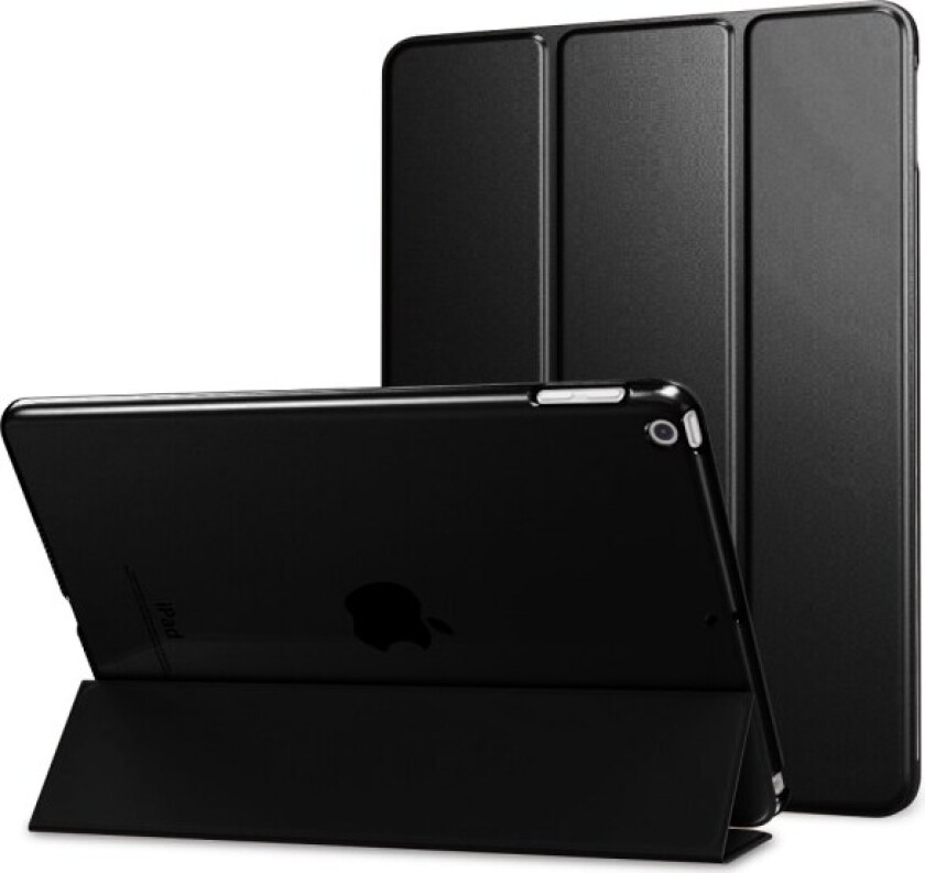 Tynt smart deksel spesialdesignet for iPad Mini 5 tommer 7,9, fleksibelt TPU-bakdeksel med gummibelagt belegg, automatisk dvale/vekke og visning/skriving Black