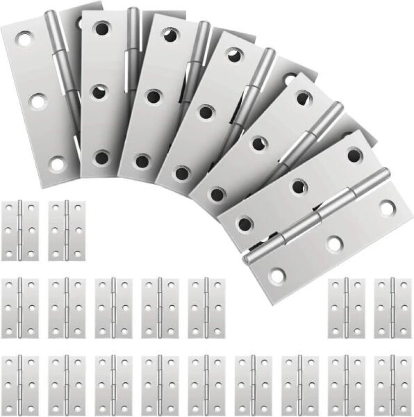 24 stk rustfrie hengselkoblinger, rustfritt stålhengsel, foldedørhengsler, hengsler lite pianohengsel