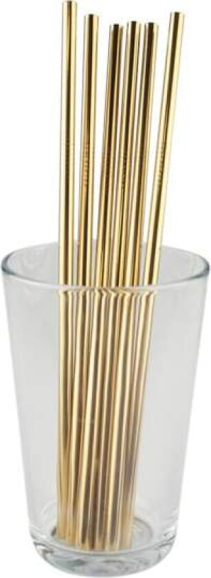 TG 6x Rette Metall Sugerør - Gull Gull