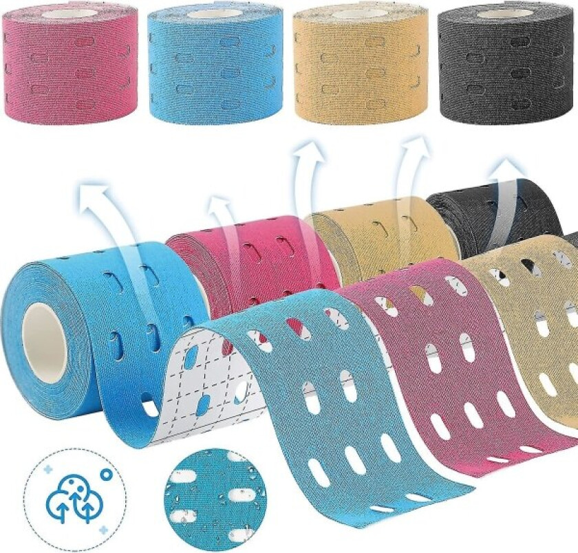 4 ruller profesjonell medisinsk kinesiologitape, kinesiologitape for knær, skuldre, muskelbygging