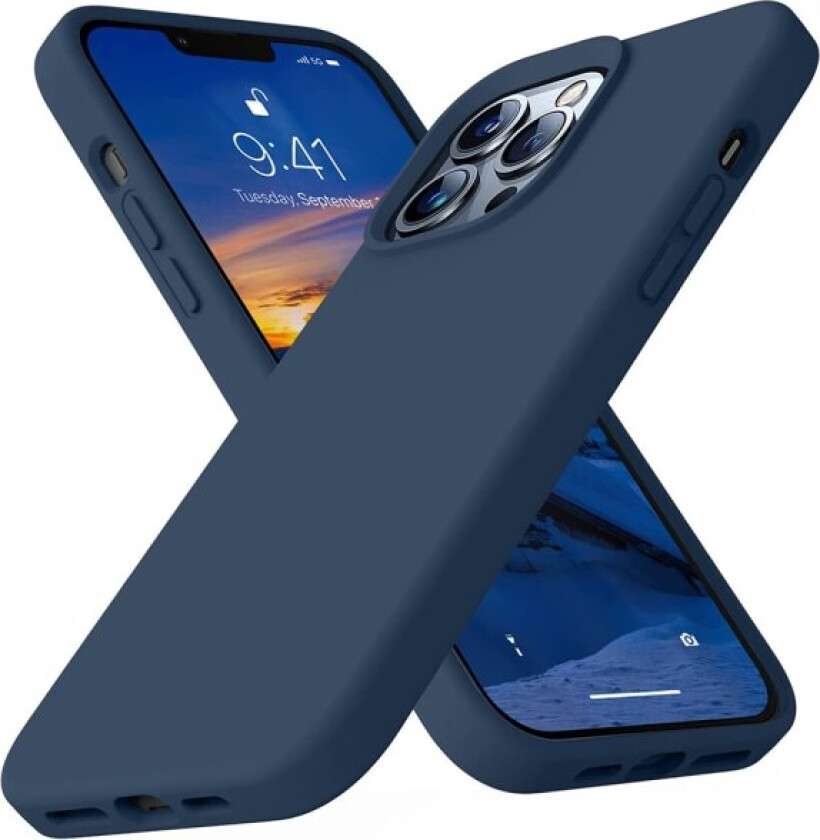 Mykt og beskyttende silikondeksel - iPhone 14 Pro Max Mörkblå