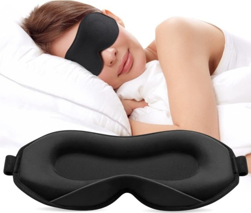 Oppgradert sovemaske, perfekt sovemaske for sidesovere, 3D ultramyk hudvennlig øyemaske for sovende kvinner menn barn