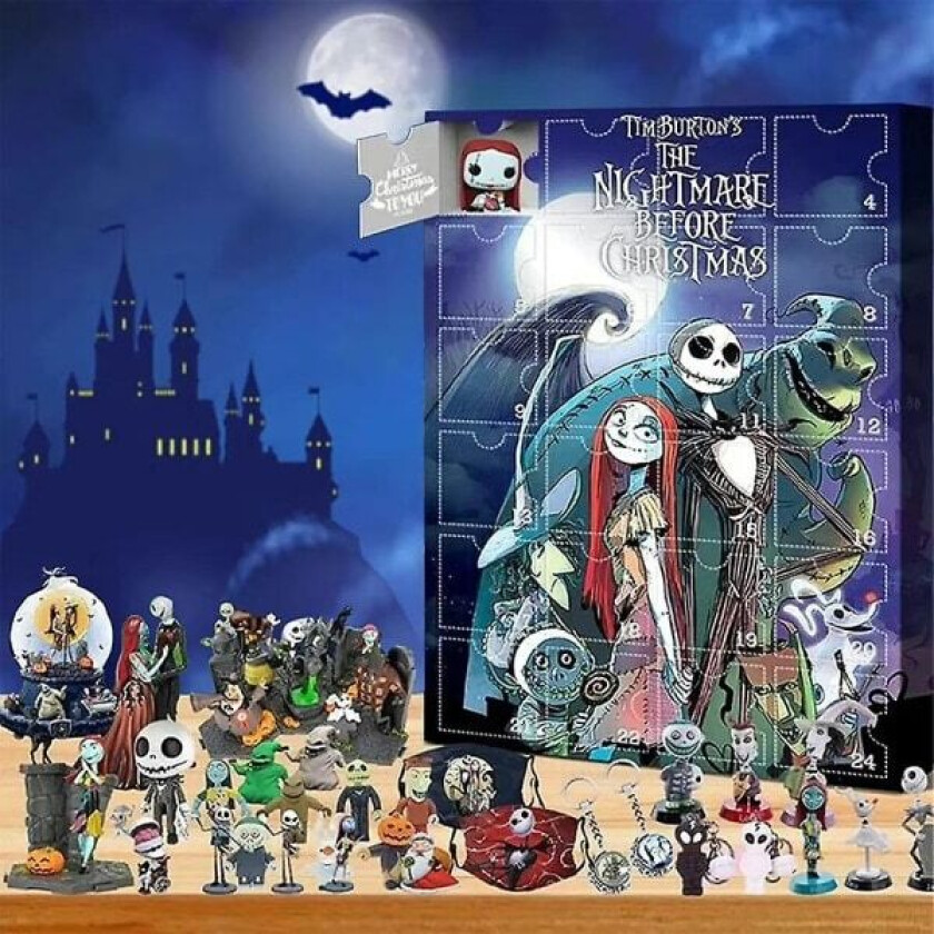 Halloween Adventskalender 2023, 24 Dukker The Nightmare Before Christmas Tema Samleobjekt Figur Lekegave Fest Dekor Nedtelling Blind Box