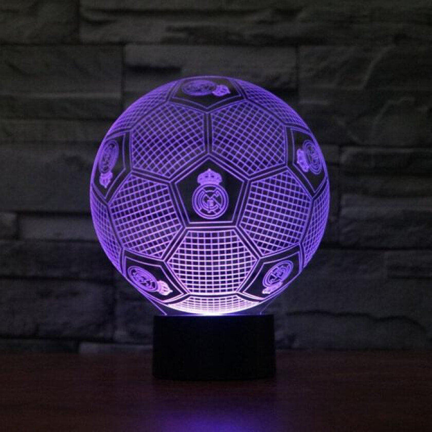 TD®Real Madrid fotballslampe 3D fargerik touch LED visuellt lys gavebordlampe nattlampe nattlampe med atmosfærisk lys