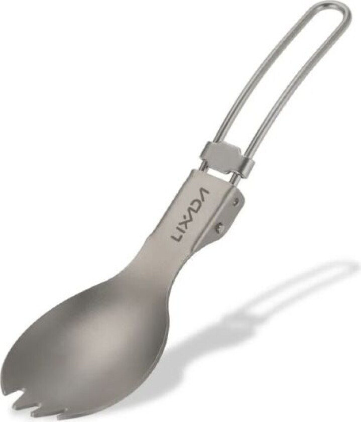 Lixada Titanium sammenleggbar spork - Lett utendørs middagsskje - Bestikk for reiser, camping og ryggsekk