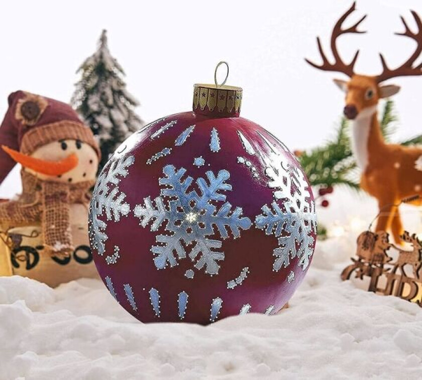 60cm gigantiske oppblåsbare julekuler - utendørsdekorasjon - store julekuler til bryllup, festival, hjemmedekor, hage, plen, hage, utendørs