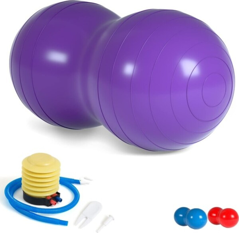 Peanøttball for barneterapi, Anti-burst treningsball, 90x45cm Yogaball med pumpe, Treningsball av treningsstudiokvalitet for graviditet Purple