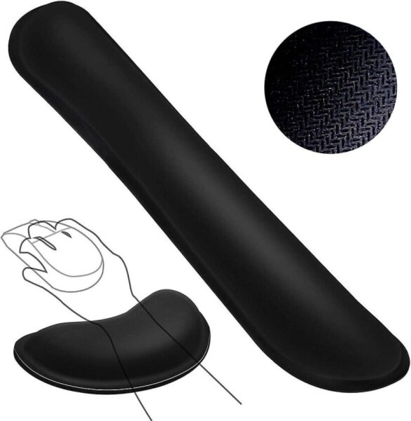 Håndleddstøtte for datamaskin-tastatur og musematte med minneskumsett