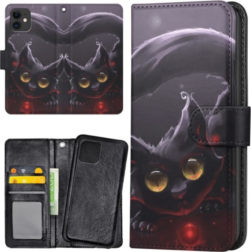 iPhone 12/12 Pro - Lommebok Deksel Svart Katt