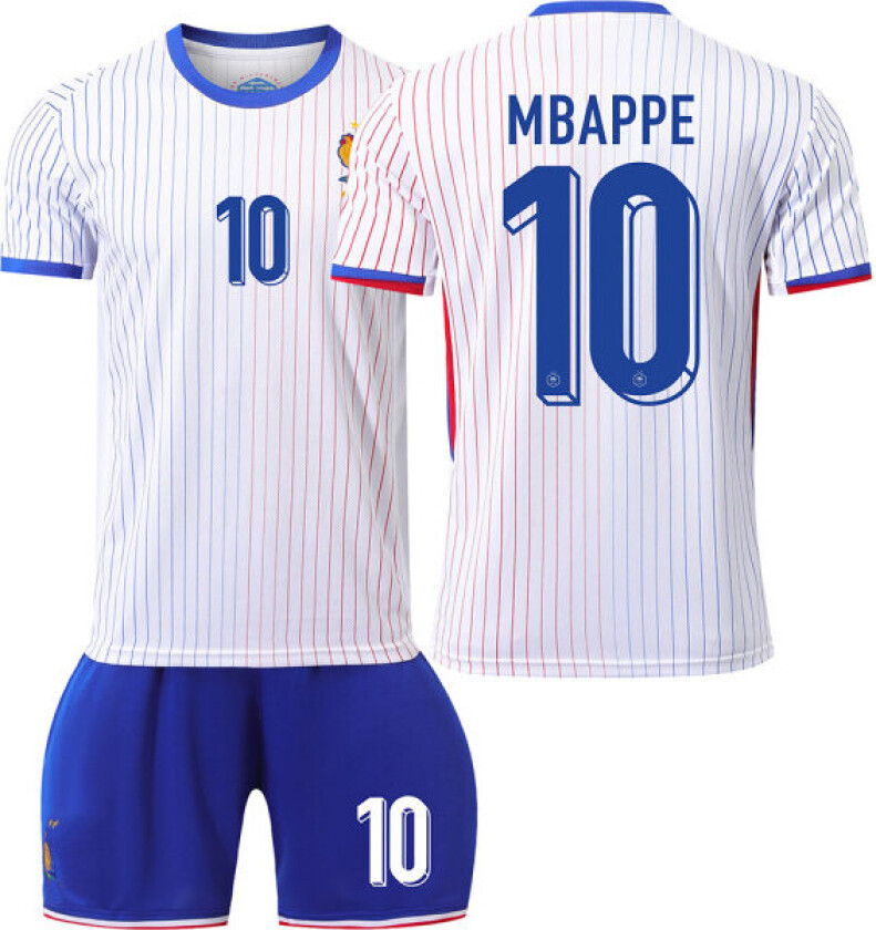 Frankrike 2024 drakt fotballdrakt EM-cuputgave hjem barn voksen sett nr. 10 MBAPPE sockless 30