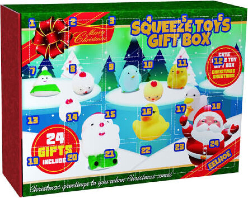 Adventskalender for barn og voksne - Klem og lek - 24 dagers nedtellingskalender - Julegaver til damer og jenter - Dekorativ timeglass