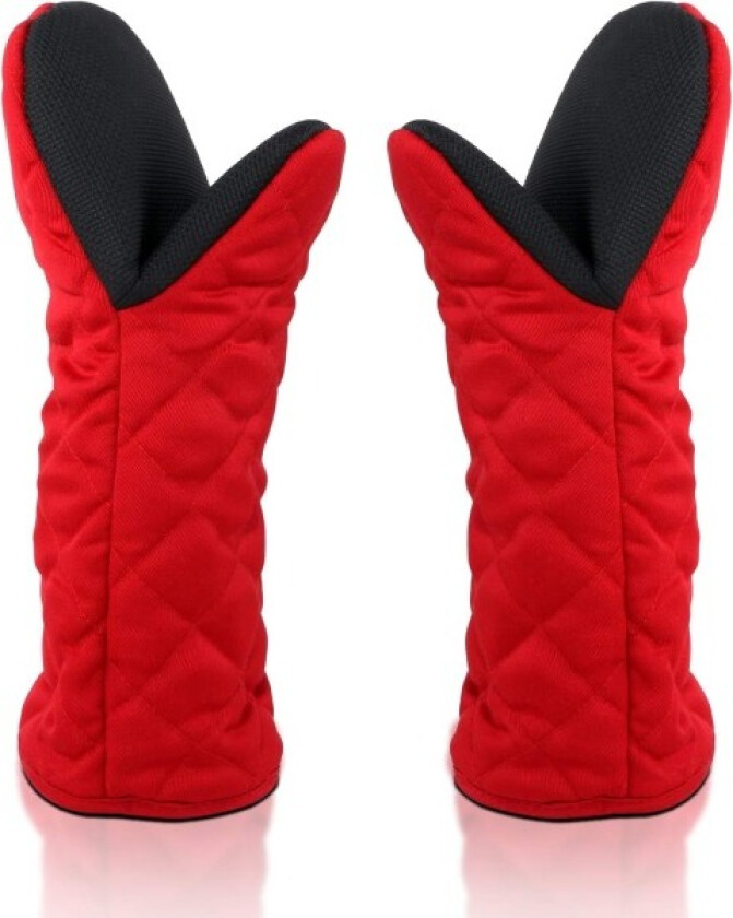 Varmebestandige ovnshansker, termiske kjøkkenhansker, grillhansker, grytekluter, dobbelt